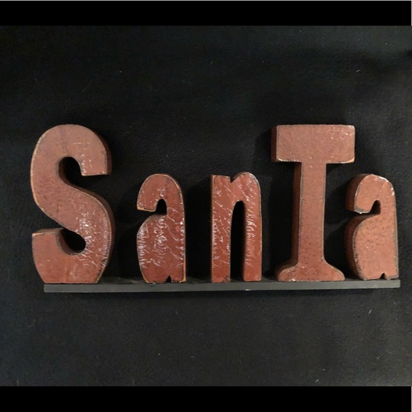 Other - 🆕 NWOT - Rustic Wooden “Santa” Letter Cutout Sign🎅